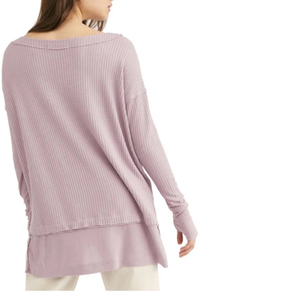 We the Free | North Shore Thermal Boat Neck Tee Lilac - Picture 3 of 5